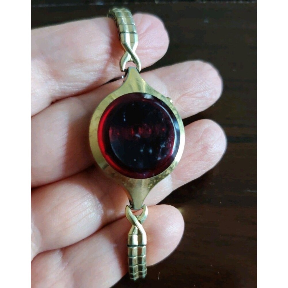 TI Texas Instruments Red LED Ladies Goldtone Watch NEEDS Battery
